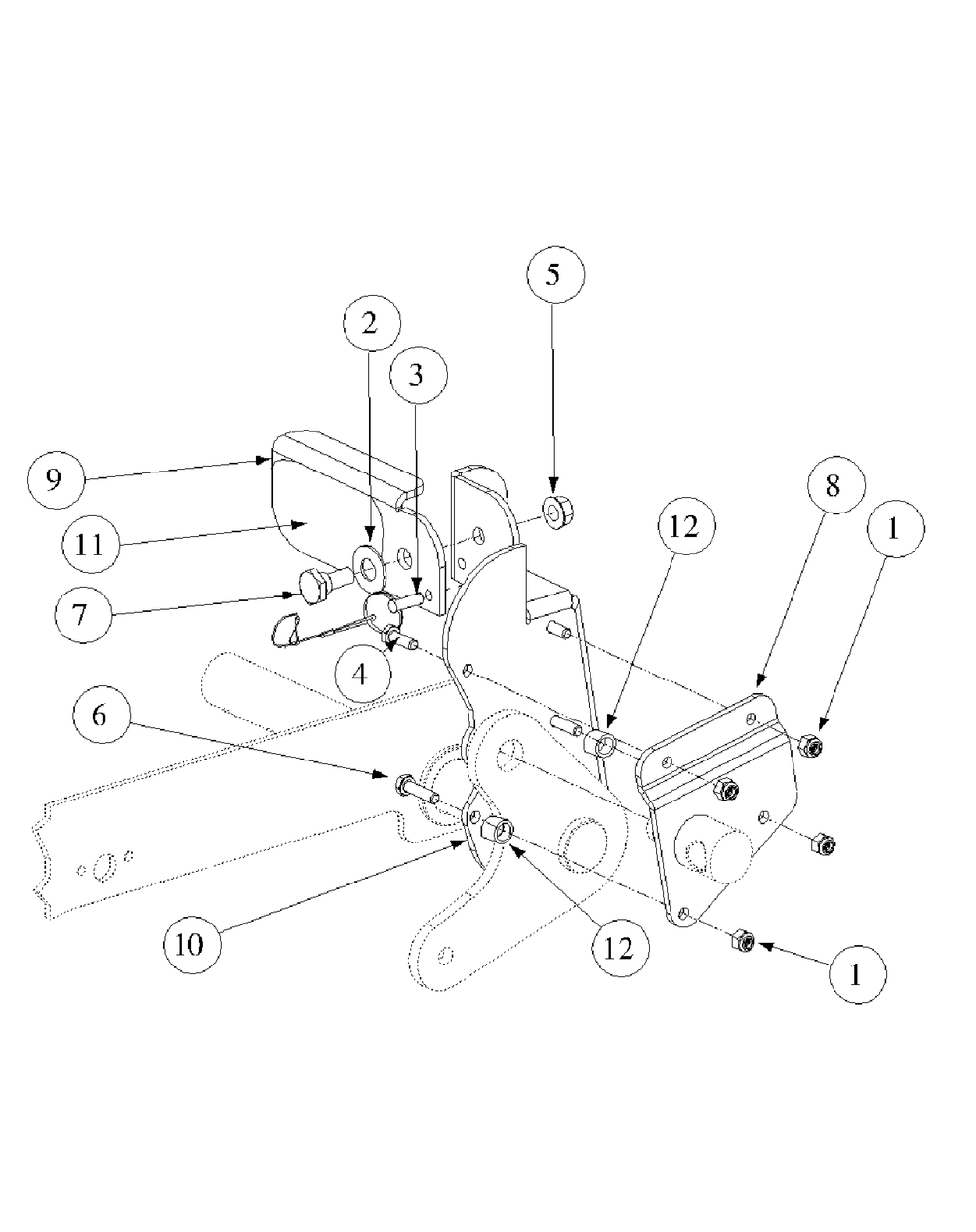 Foot Pedal Deck Lift Assembly Diagram and Parts List for M60-KH 53BB5BDX750-27HP-OHV Cub Cadet Lawn Tractor